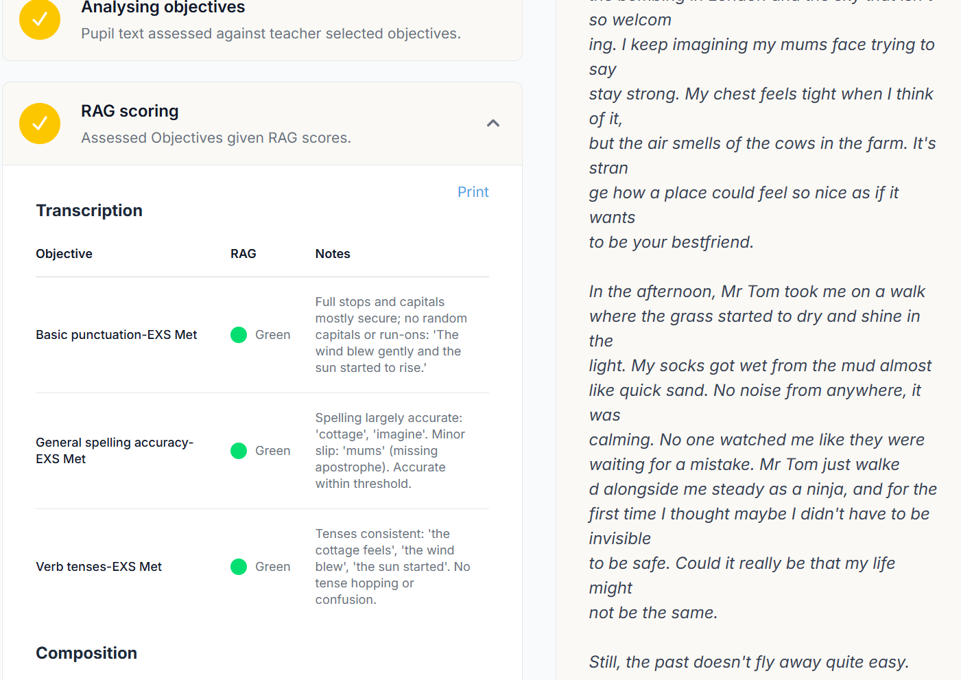 AssessWrite AI — Writing Assessment for UK Primary Schools